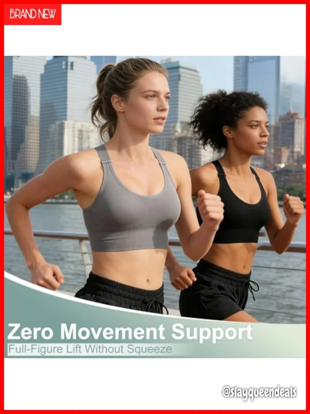 Adjustable High Support Sports Bra Padded Racerback for Women